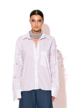 Load image into Gallery viewer, Feather Embellished Cotton Shirt