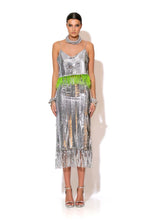 Load image into Gallery viewer, Feather Embellished Sequins Crop Top