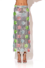 Load image into Gallery viewer, Floral Sequins Midi Skirt