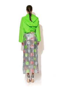 Floral Sequins Midi Skirt
